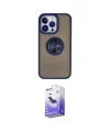 ieg™ iPhone 13 Pro Max Kılıf Yörünge Çizgi - Siyah Bilvis 5in1 5D Magic Hayalet Cam Ekran Koruyucu