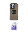 ieg™ iPhone 13 Pro Max Kılıf Yörünge Çizgi - Siyah Bilvis 5in1 5D Magic Hayalet Cam Ekran Koruyucu