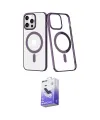 ieg™ iPhone 13 Pro Max Kılıf Yörünge Minimal - Siyah Bilvis 5in1 5D Magic Hayalet Cam Ekran Koruyucu