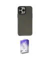 ieg™ iPhone 13 Pro Max Kılıf Zirve Doku Koleksiyonu - Siyah Bilvis 5in1 3D Magic Cam Ekran Koruyucu