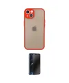ieg™ iPhone 14 Kılıf Ahenk Çizgi Serisi - Siyah 3D Antistatik Hayalet Cam Ekran Koruyucu