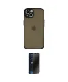 ieg™ iPhone 14 Kılıf Ahenk Çizgi Serisi - Siyah 3D Antistatik Hayalet Cam Ekran Koruyucu