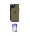 ieg™ iPhone 14 Kılıf Ahenk Çizgi Serisi - Siyah Bilvis 5in1 3D Magic Cam Ekran Koruyucu