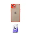 ieg™ iPhone 14 Kılıf Ahenk Çizgi Serisi - Siyah Bilvis 5in1 5D Magic Hayalet Cam Ekran Koruyucu