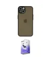 ieg™ iPhone 14 Kılıf Ahenk Çizgi Serisi - Siyah Bilvis 5in1 5D Magic Hayalet Cam Ekran Koruyucu