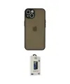 ieg™ iPhone 14 Kılıf Ahenk Çizgi Serisi - Siyah Bilvis Hayalet Cam Ekran Koruyucu