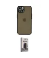 ieg™ iPhone 14 Kılıf Ahenk Çizgi Serisi - Siyah Bilvis Hayalet Cam Ekran Koruyucu