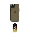 ieg™ iPhone 14 Kılıf Ahenk Çizgi Serisi - Siyah Buffer Cam Ekran Koruyucu