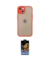 ieg™ iPhone 14 Kılıf Ahenk Çizgi Serisi - Siyah Buffer Hayalet Cam Ekran Koruyucu