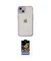 ieg™ iPhone 14 Kılıf Ahenk Çizgi Serisi - Siyah Buffer Hayalet Cam Ekran Koruyucu