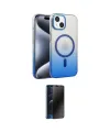 ieg™ iPhone 14 Kılıf Ahenk Doku Özel Seri - Siyah 3D Antistatik Hayalet Cam Ekran Koruyucu