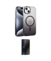 ieg™ iPhone 14 Kılıf Ahenk Doku Özel Seri - Siyah 3D Antistatik Hayalet Cam Ekran Koruyucu