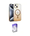 ieg™ iPhone 14 Kılıf Ahenk Doku Özel Seri - Siyah Bilvis 5in1 3D Magic Cam Ekran Koruyucu