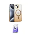 ieg™ iPhone 14 Kılıf Ahenk Doku Özel Seri - Siyah Bilvis 5in1 5D Magic Hayalet Cam Ekran Koruyucu