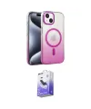 ieg™ iPhone 14 Kılıf Ahenk Doku Özel Seri - Siyah Bilvis 5in1 5D Magic Hayalet Cam Ekran Koruyucu