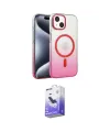 ieg™ iPhone 14 Kılıf Ahenk Doku Özel Seri - Siyah Bilvis 5in1 5D Magic Hayalet Cam Ekran Koruyucu