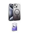 ieg™ iPhone 14 Kılıf Ahenk Doku Özel Seri - Siyah Bilvis 5in1 5D Magic Hayalet Cam Ekran Koruyucu