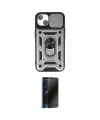 ieg™ iPhone 14 Kılıf Ahenk Klasik - Siyah 3D Antistatik Hayalet Cam Ekran Koruyucu