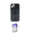 ieg™ iPhone 14 Kılıf Ahenk Klasik - Siyah Bilvis 5in1 3D Magic Cam Ekran Koruyucu