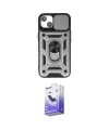 ieg™ iPhone 14 Kılıf Ahenk Klasik - Siyah Bilvis 5in1 5D Magic Hayalet Cam Ekran Koruyucu