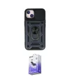 ieg™ iPhone 14 Kılıf Ahenk Klasik - Siyah Bilvis 5in1 5D Magic Hayalet Cam Ekran Koruyucu
