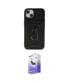 ieg™ iPhone 14 Kılıf Ahenk Klasik - Siyah Bilvis 5in1 5D Magic Hayalet Cam Ekran Koruyucu