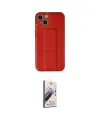 ieg™ iPhone 14 Kılıf Akış Doku - Siyah Bilvis 3D Mat Cam Ekran Koruyucu