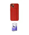 ieg™ iPhone 14 Kılıf Akış Doku - Siyah Bilvis 5in1 5D Magic Hayalet Cam Ekran Koruyucu