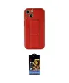 ieg™ iPhone 14 Kılıf Akış Doku - Siyah Buffer Hayalet Cam Ekran Koruyucu
