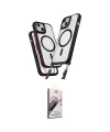 ieg™ iPhone 14 Kılıf Atlas Doku Koleksiyonu - Siyah Bilvis 3D Mat Cam Ekran Koruyucu