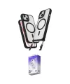 ieg™ iPhone 14 Kılıf Atlas Doku Koleksiyonu - Siyah Bilvis 5in1 3D Magic Cam Ekran Koruyucu