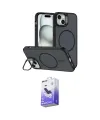ieg™ iPhone 14 Kılıf Çekirdek Klasik - Siyah Bilvis 5in1 5D Magic Hayalet Cam Ekran Koruyucu