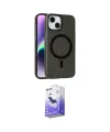 ieg™ iPhone 14 Kılıf Çekirdek Modern Prime - Siyah Bilvis 5in1 5D Magic Hayalet Cam Ekran Koruyucu