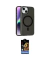 ieg™ iPhone 14 Kılıf Çekirdek Modern Prime - Siyah Buffer Hayalet Cam Ekran Koruyucu