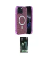 ieg™ iPhone 14 Kılıf Eksen Çizgi - Şeffaf 360 Full Body Arka Koruyucu