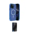 ieg™ iPhone 14 Kılıf Eksen Çizgi - Siyah 3D Antistatik Hayalet Cam Ekran Koruyucu