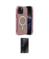 ieg™ iPhone 14 Kılıf Eksen Çizgi - Siyah 3D Antistatik Hayalet Cam Ekran Koruyucu