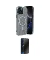 ieg™ iPhone 14 Kılıf Eksen Çizgi - Siyah 3D Antistatik Hayalet Cam Ekran Koruyucu