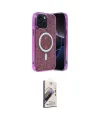 ieg™ iPhone 14 Kılıf Eksen Çizgi - Siyah Bilvis 3D Mat Cam Ekran Koruyucu