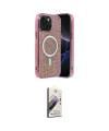 ieg™ iPhone 14 Kılıf Eksen Çizgi - Siyah Bilvis 3D Mat Cam Ekran Koruyucu