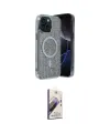 ieg™ iPhone 14 Kılıf Eksen Çizgi - Siyah Bilvis 3D Mat Cam Ekran Koruyucu