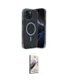 ieg™ iPhone 14 Kılıf Eksen Çizgi - Siyah Bilvis 3D Mat Cam Ekran Koruyucu