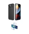 ieg™ iPhone 14 Kılıf Eksen Form Prime - Siyah 3D Antistatik Cam Ekran Koruyucu