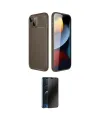ieg™ iPhone 14 Kılıf Eksen Form Prime - Siyah 3D Antistatik Hayalet Cam Ekran Koruyucu