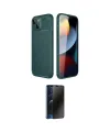 ieg™ iPhone 14 Kılıf Eksen Form Prime - Siyah 3D Antistatik Hayalet Cam Ekran Koruyucu
