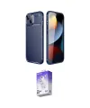 ieg™ iPhone 14 Kılıf Eksen Form Prime - Siyah Bilvis 5in1 3D Magic Cam Ekran Koruyucu