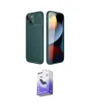 ieg™ iPhone 14 Kılıf Eksen Form Prime - Siyah Bilvis 5in1 5D Magic Hayalet Cam Ekran Koruyucu