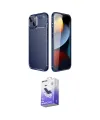 ieg™ iPhone 14 Kılıf Eksen Form Prime - Siyah Bilvis 5in1 5D Magic Hayalet Cam Ekran Koruyucu
