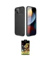 ieg™ iPhone 14 Kılıf Eksen Form Prime - Siyah Buffer Cam Ekran Koruyucu