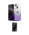 ieg™ iPhone 14 Kılıf Eksen Minimal Özel Seri - Siyah 3D Antistatik Hayalet Cam Ekran Koruyucu
